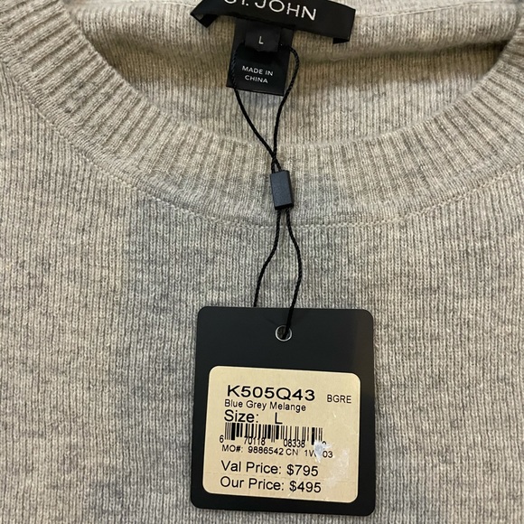 St.John Grey Wool Sweater Size L - Picture 5 of 7